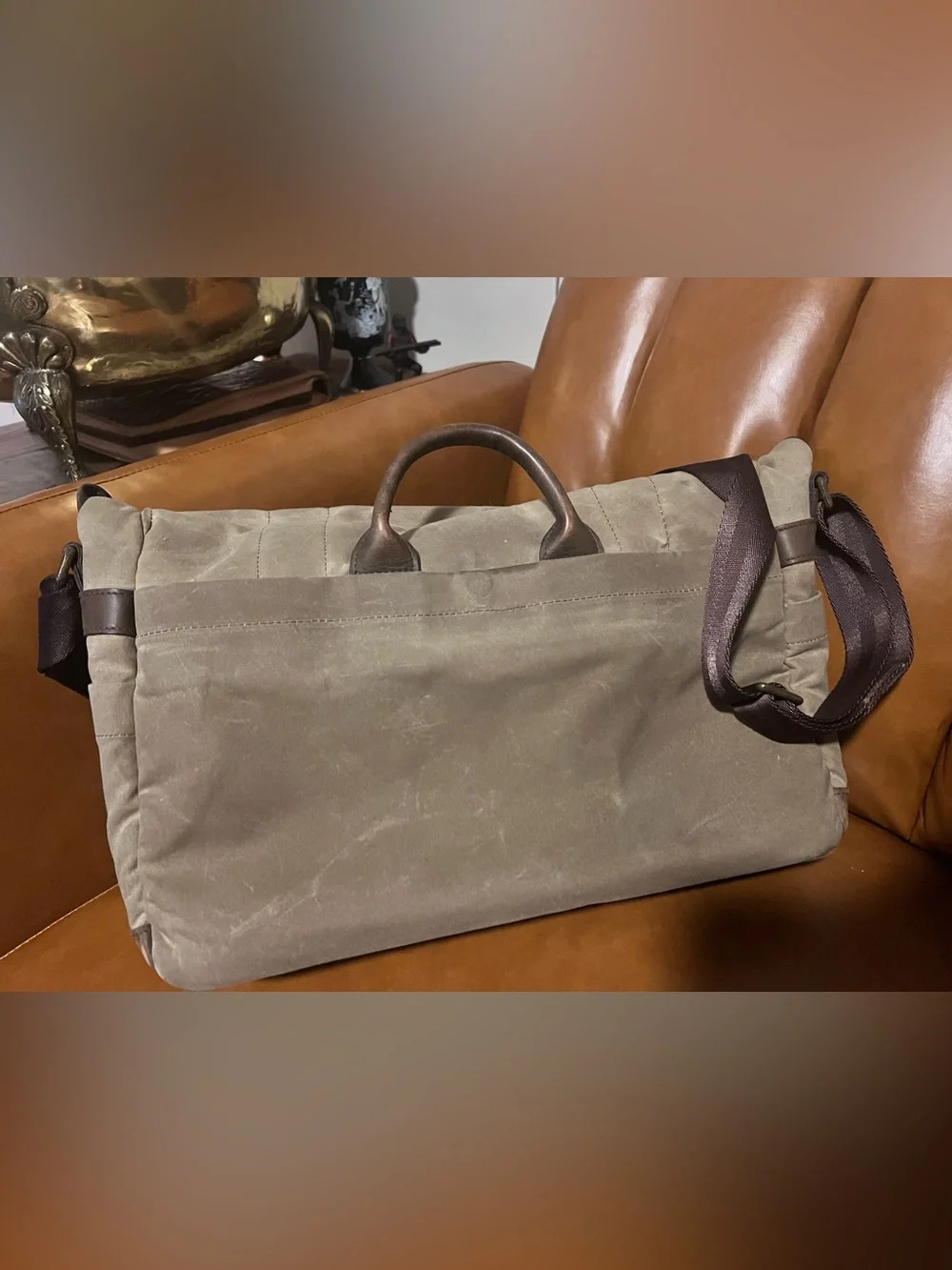 ONA The Union Street Messenger Bag | Ranger Tan, Waxed Canvas & Leather